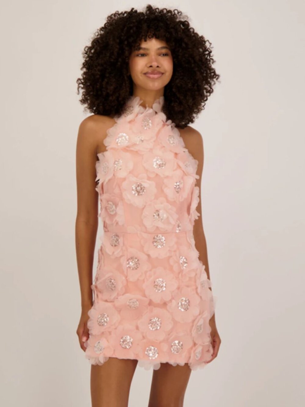 Elliatt Cherry Blossom Mini Dress, Light Pink, Size: M